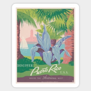 Discover Puerto Rico U.S.A. poster Sticker